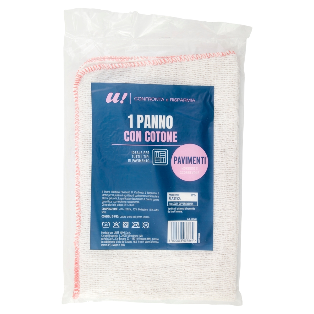 1 Panno con Cotone per Pavimenti U! Confronta e Risparmia